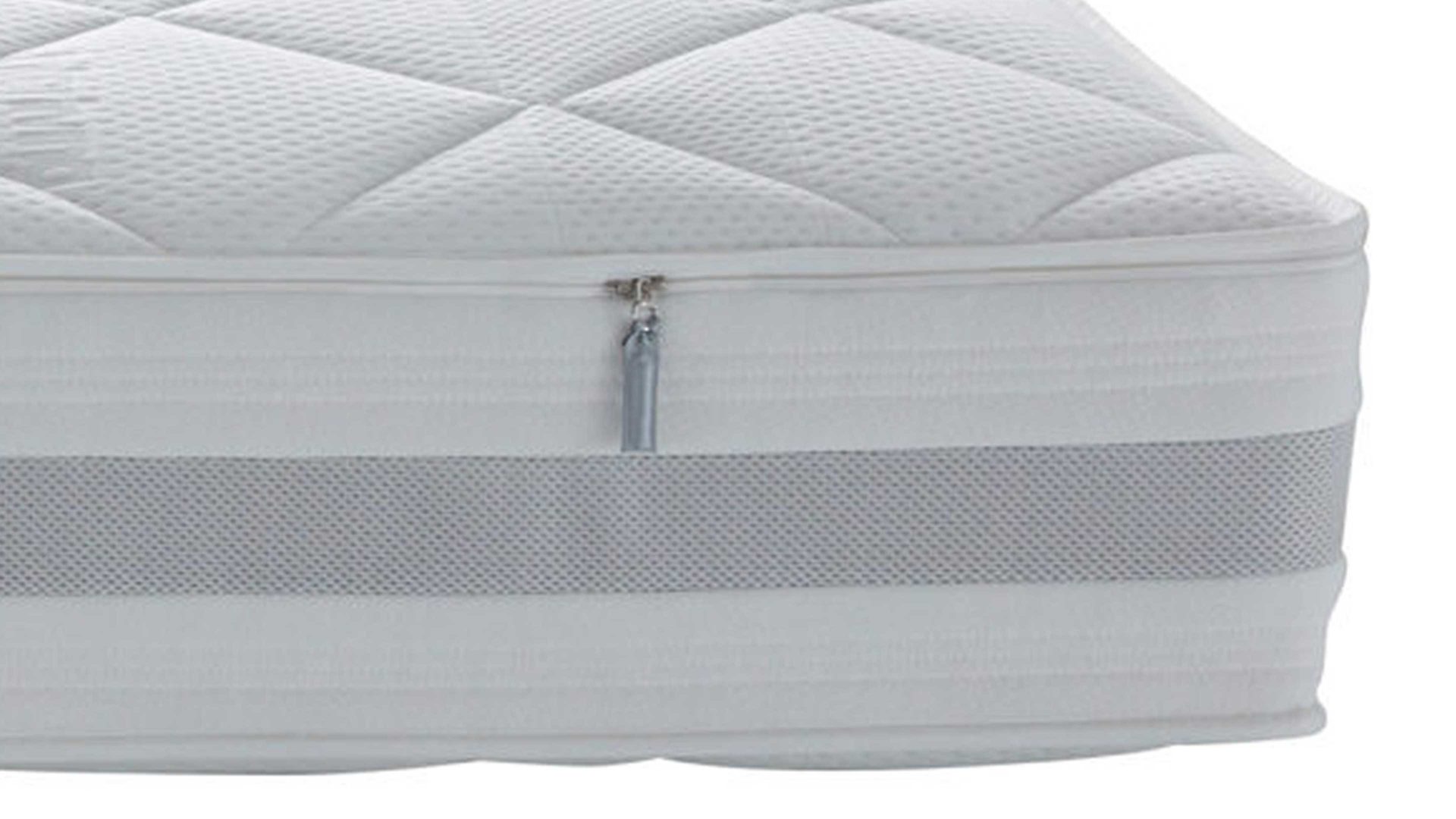 Federkernmatratze Interliving aus Stoff in Weiß Interliving Matratze Medikontur 1915 Taschenfederkern, H4 – Liegefläche ca. 200 x 200 cm