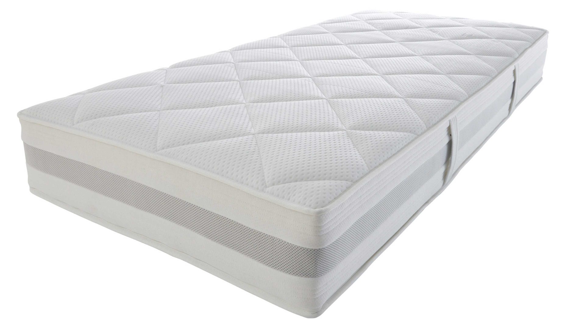 Federkernmatratze Interliving aus Stoff in Weiß Interliving Matratze Medikontur 1915 Taschenfederkern, H4 – Liegefläche ca. 90 x 190 cm