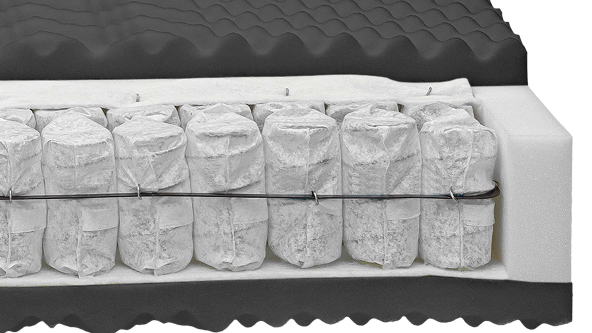 Federkernmatratze Interliving aus Stoff in Weiß Interliving Matratze Medikontur 1911 Taschenfederkern, H4 – Liegefläche ca. 120 x 200 cm