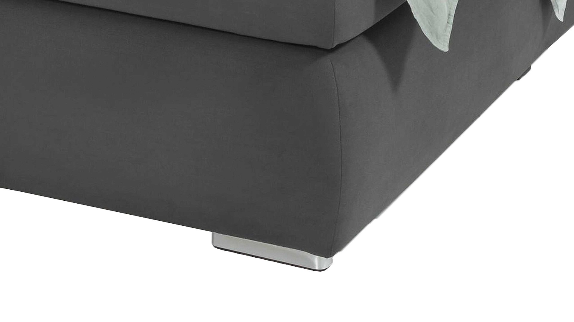 Boxspringbett Sun garden | 162739 aus Stoff in Anthrazit Boxspringbett Tofino dunkelgrauer Bezug 50407-700 – Liegefläche ca. 180 x 200 cm