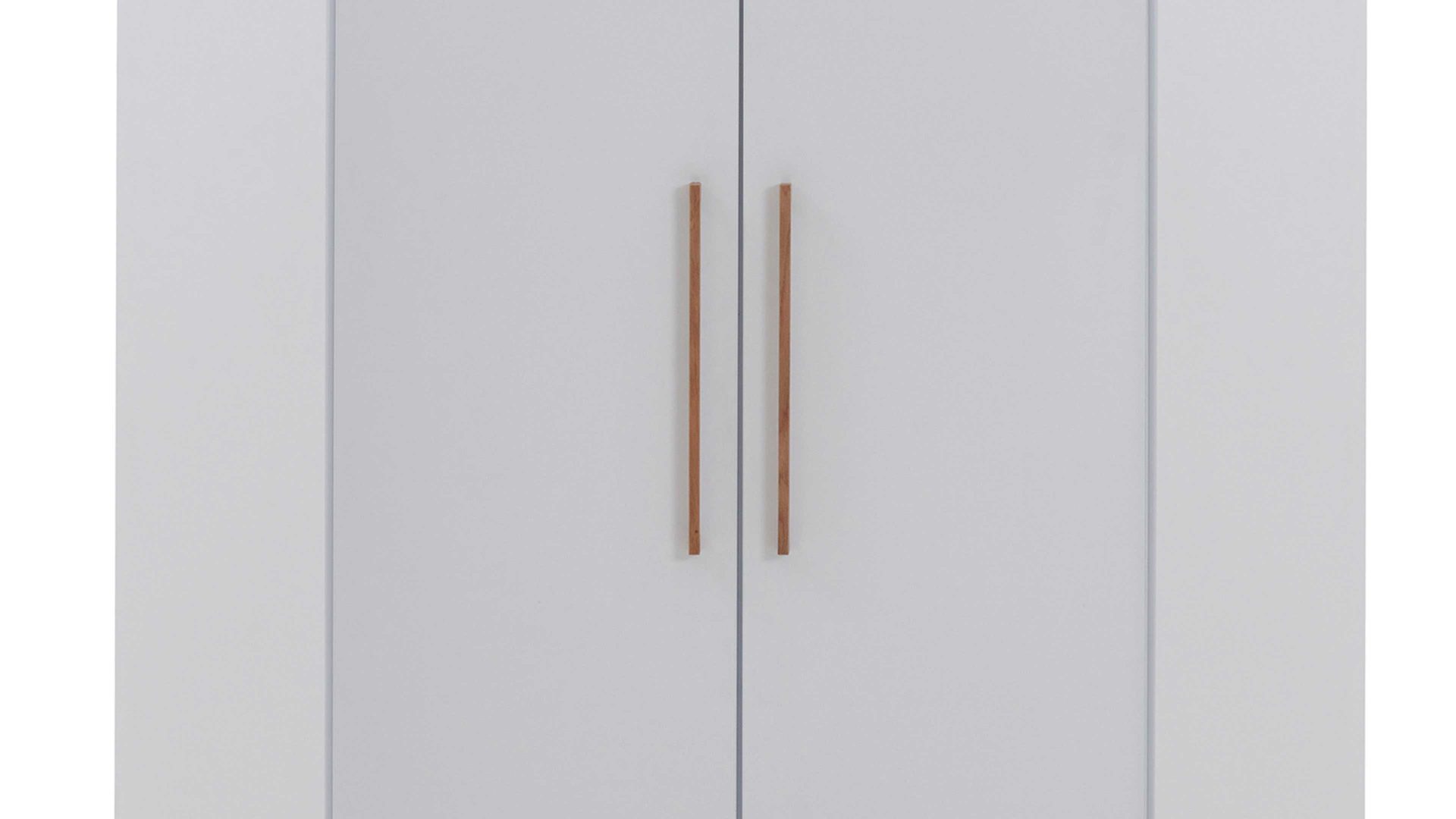 Kleiderschrank Paidi aus Holz in Weiß PAIDI Babyzimmerprogramm Oscar - Eck-Kleiderschrank Kreideweiß & Nebraska Eiche – zwei Türen, Breite ca. 102 cm