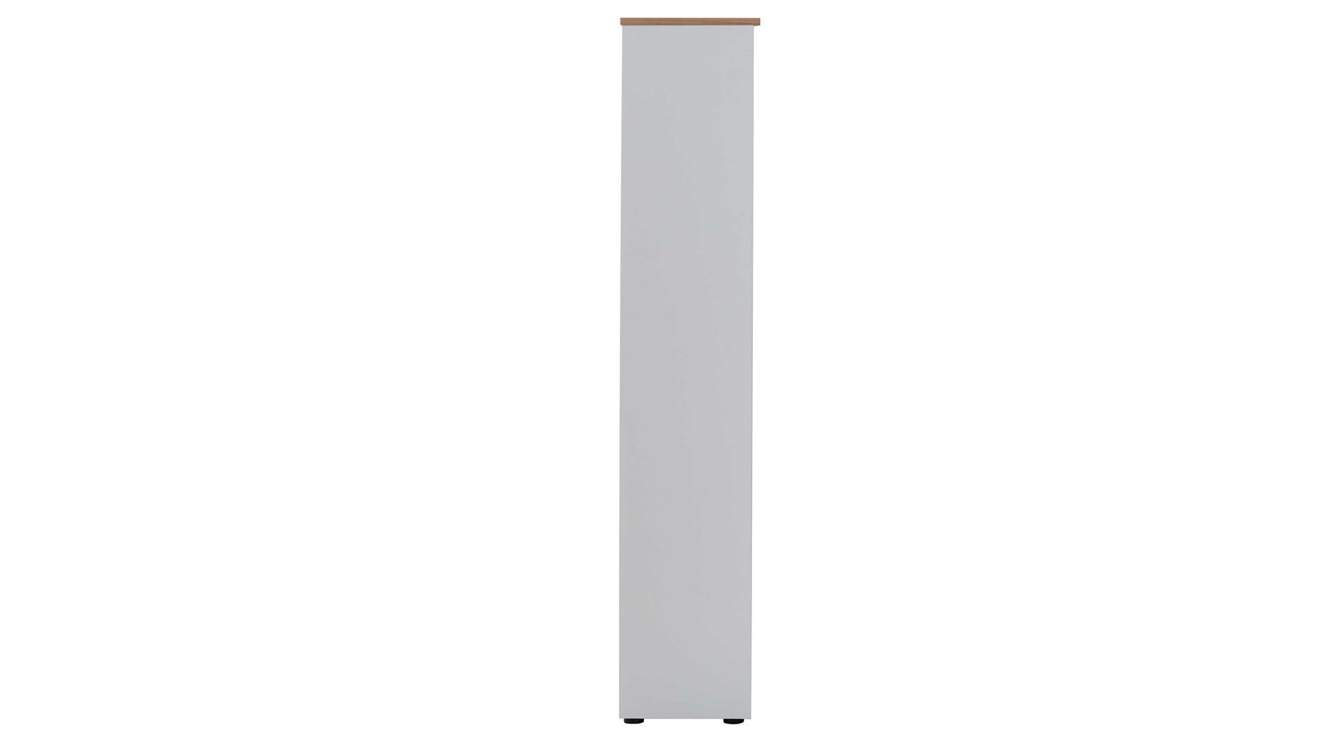 Regal Paidi aus Holz in Weiß PAIDI Jugendzimmerprogramm Oscar - Standregal Kreideweiß & Nebraska Eiche – fünf Fächer, Höhe ca. 206 cm
