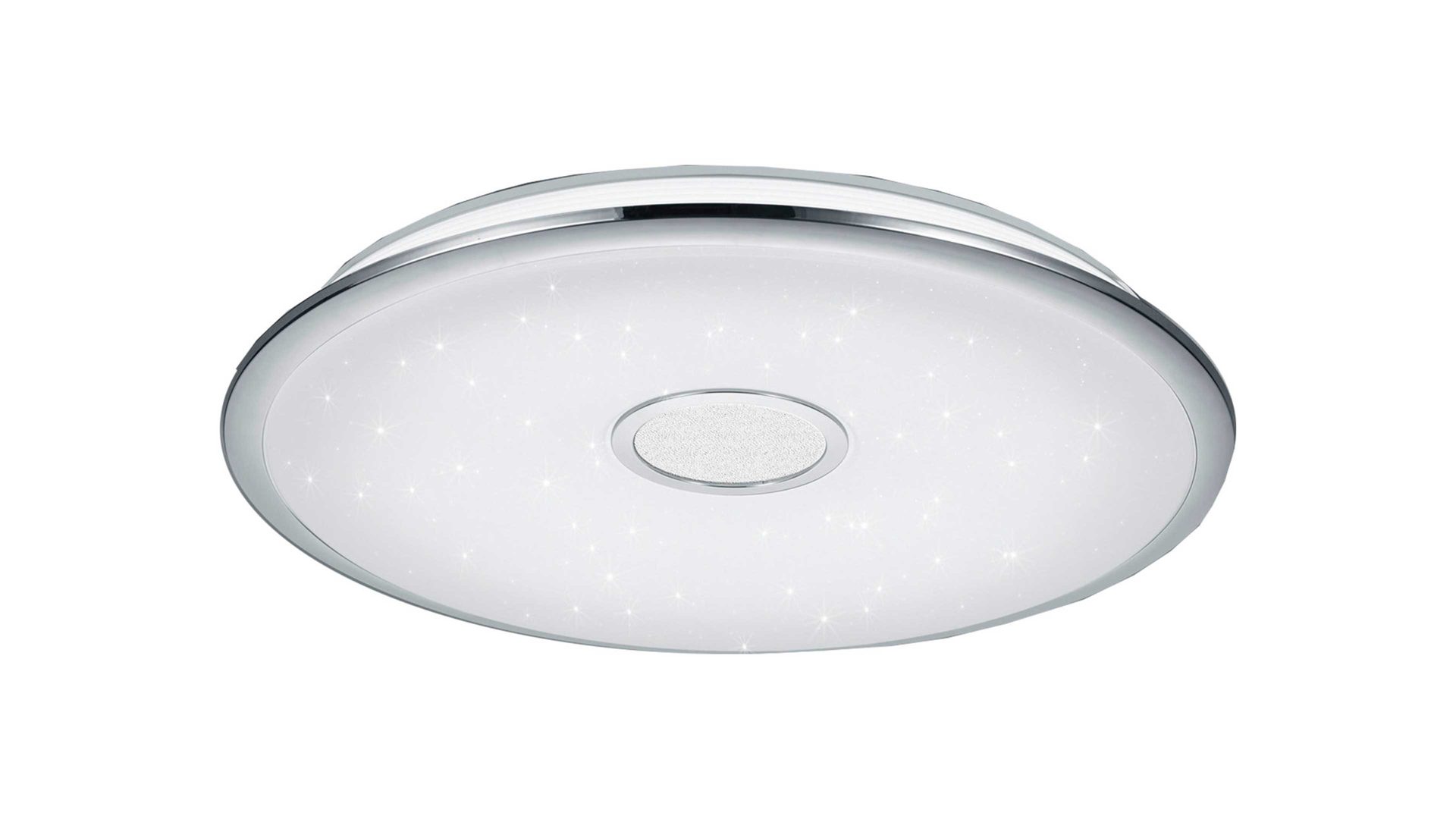 Deckenleuchte Trio lighting for you aus Kunststoff in Silber Deckenleuchte Osaka chromfarbener Kunststoff  & weißes Acrylglas  – Durchmesser ca. 21 cm