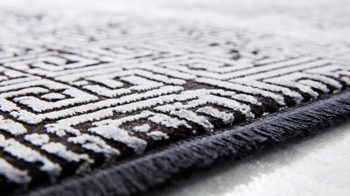 Handwebteppich Interliving aus Mischgewebe in Schwarz Interliving Teppich Serie L-8620 Mischgewebe - ca. 80 x 150 cm