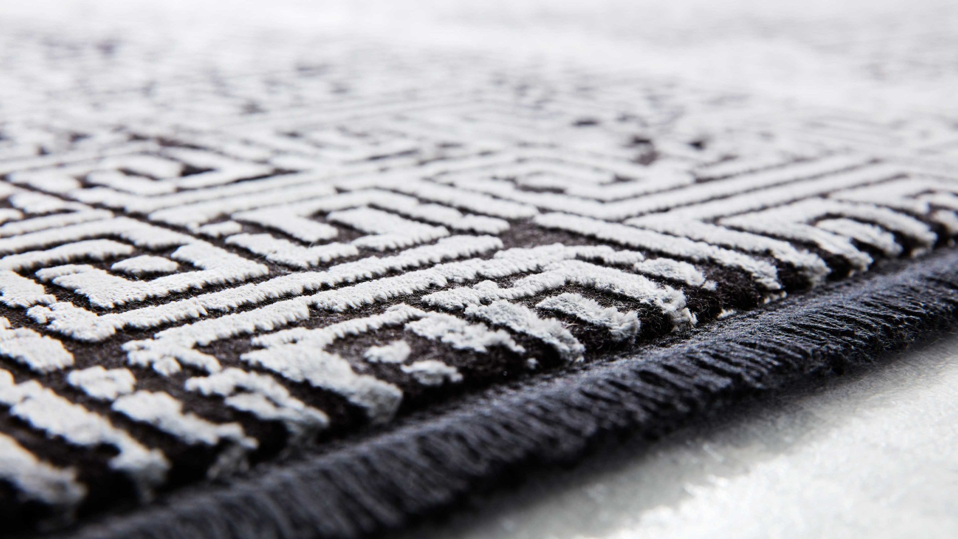 Handwebteppich Interliving aus Mischgewebe in Schwarz Interliving Teppich Serie L-8620 Mischgewebe - ca. 240 x 340 cm