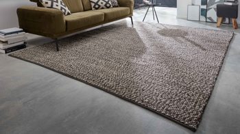 Handwebteppich Interliving aus Naturfaser in Braun Interliving Teppich Serie B-8001 perlfarbene Schurwolle – ca. 90 x 170 cm