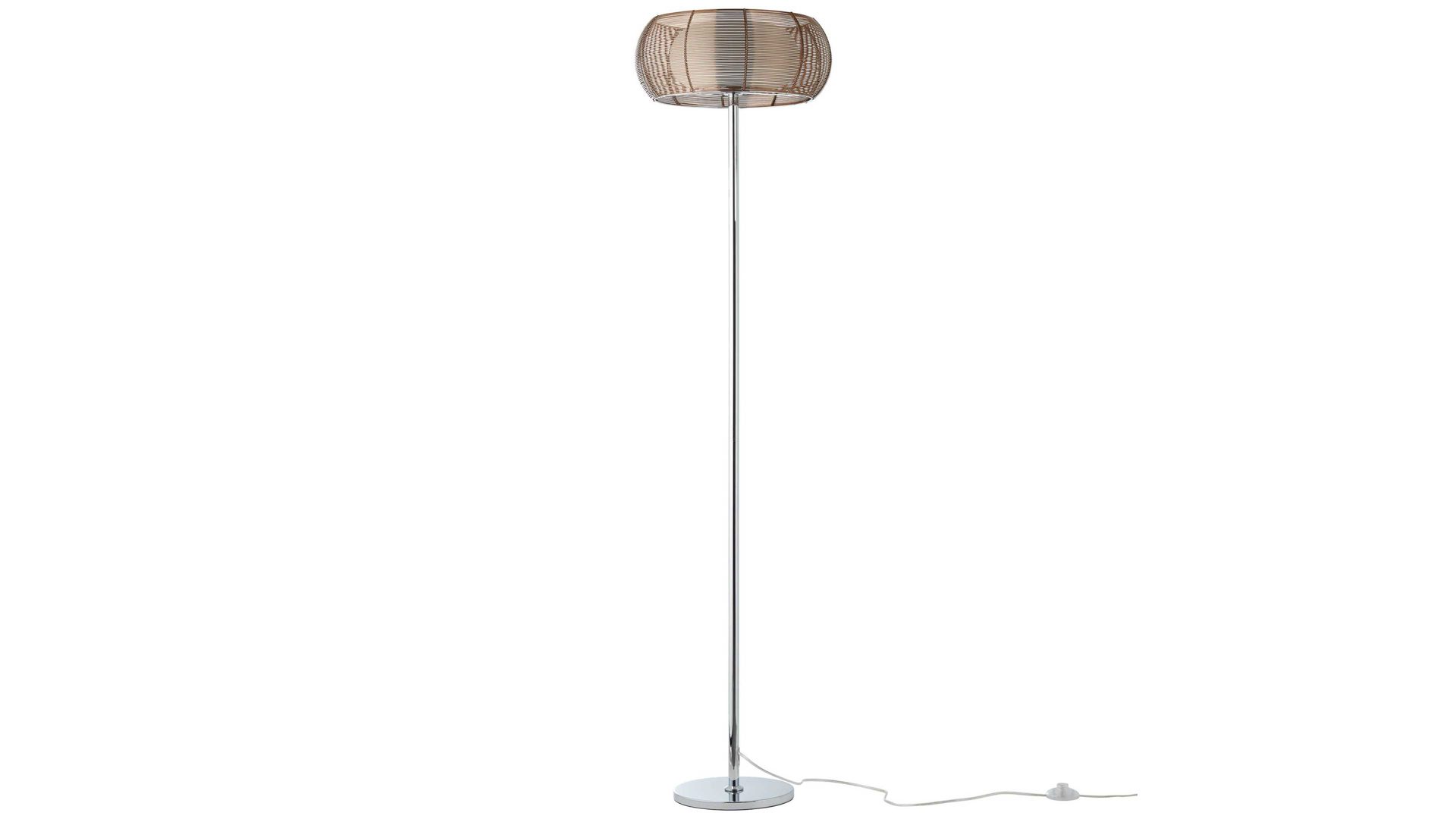 Stehleuchte Brilliant aus Metall in Metallfarben Brilliant Stehlampe Relax bronzefarbener Stahldraht & Glas – Höhe ca. 162 cm