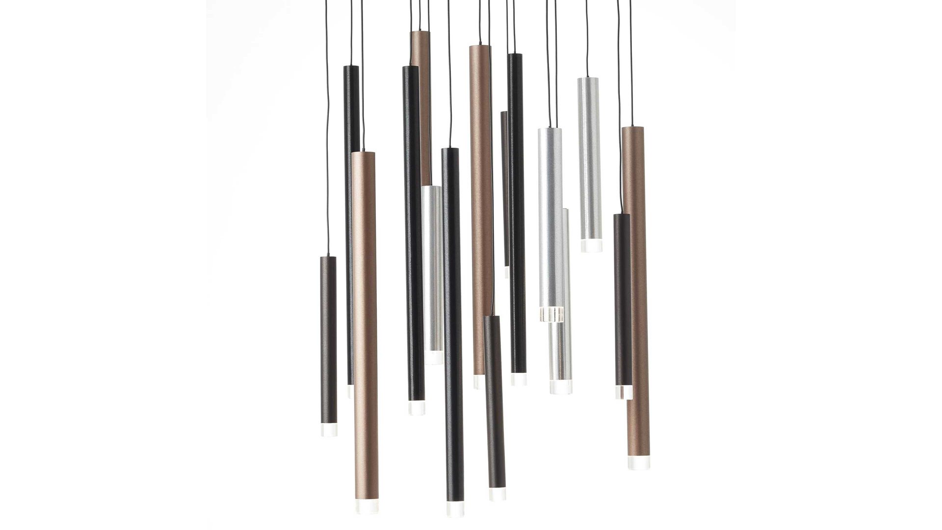 Pendelleuchte Brilliant aus Metall in Braun Brilliant Pendellampe Cembalo Aluminium & Acryl – Durchmesser ca. 55 cm