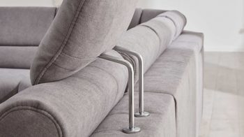 Kopfstütze Interliving aus Stoff in Grau Interliving Sofa Serie 4305 – Comfort-Kopfstütze silberfarbene Chenille Miro