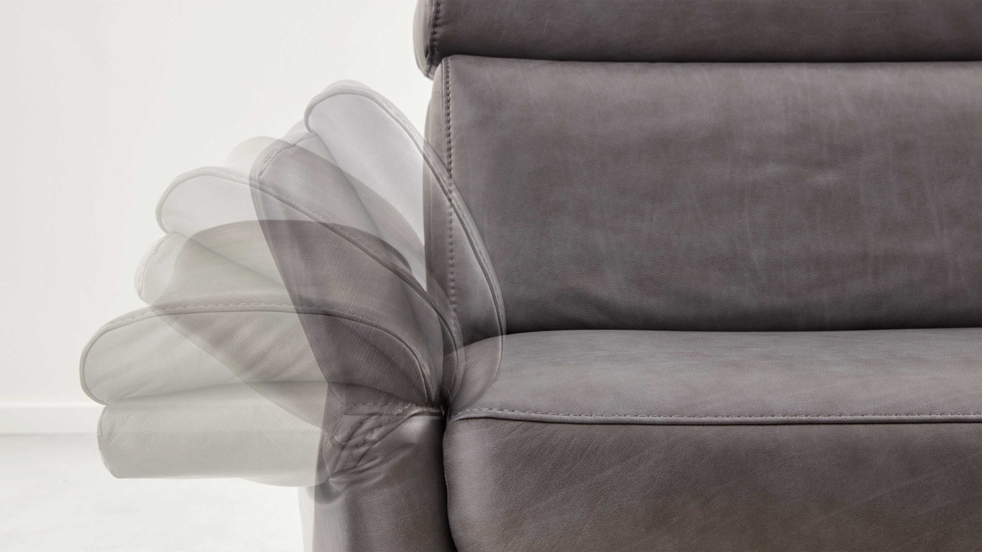 Mehrpreis Interliving aus Metall in Transparent Interliving Sofa Serie 4055 - Liegearmlehne LAL manuelle Funktion