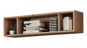 Wandregal Interliving aus Holz in Holzfarben Interliving Jugendzimmer Serie 1701 - Hängeregal 5820 Riss-Eiche - Länge ca. 96 cm