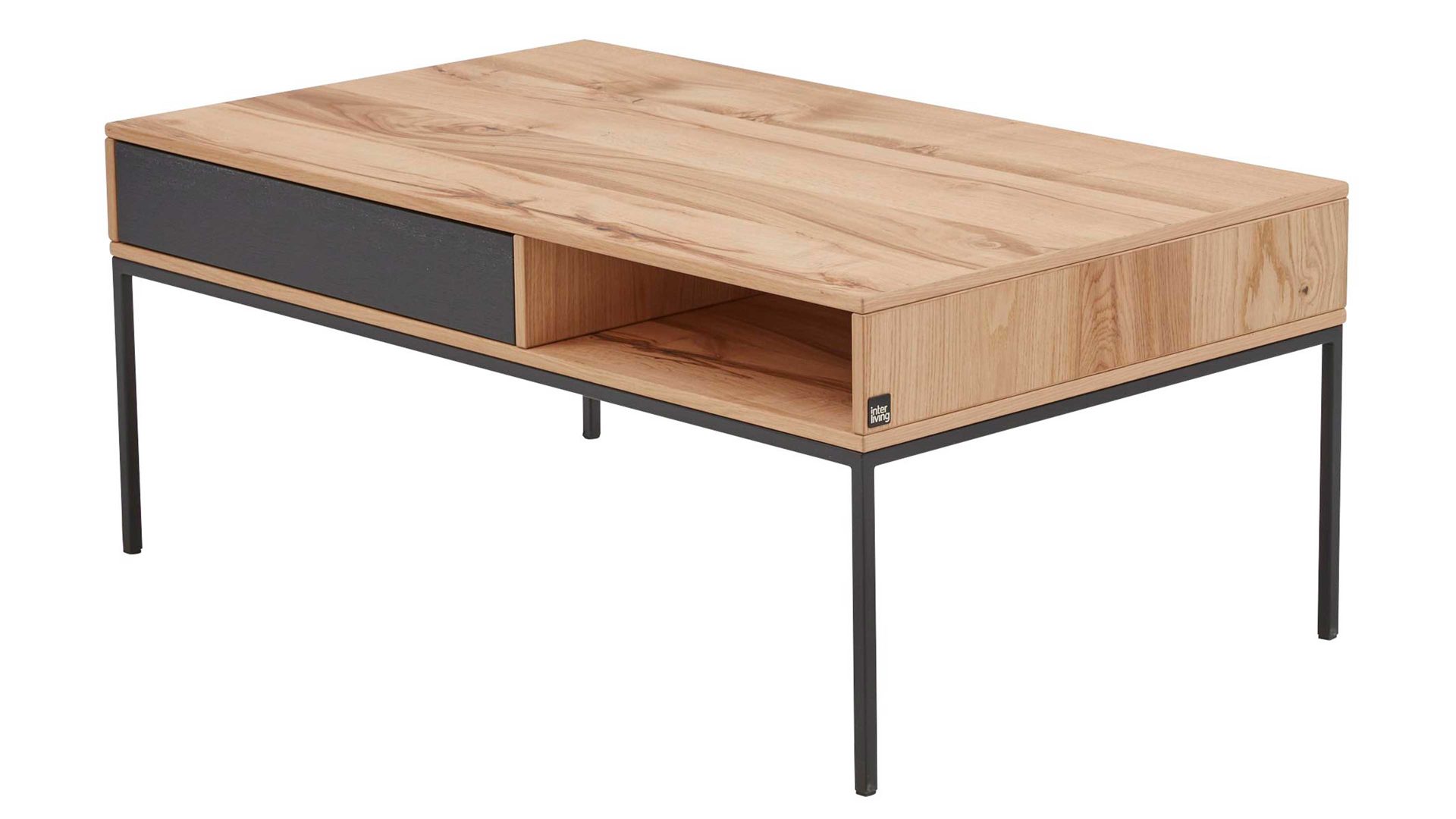 Couchtisch Interliving aus Holz in Holzfarben Interliving Esszimmer Serie 5604 - Couchtisch V466-0308A Eiche rustico & Anthrazit - ca. 100 x 60 cm