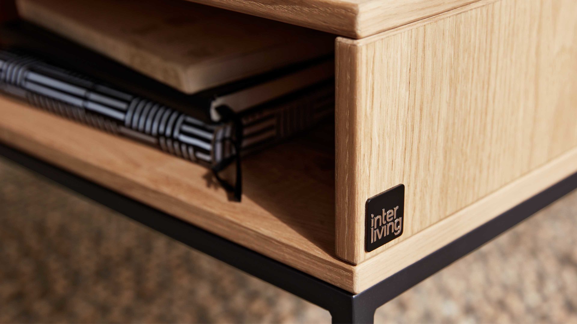 Couchtisch Interliving aus Holz in Holzfarben Interliving Esszimmer Serie 5604 - Couchtisch V466-0308A Eiche rustico & Anthrazit - ca. 100 x 60 cm