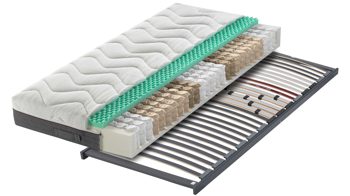 Matratzen-Set Interliving aus Stoff in Weiß Interliving Matratzen-Set 1916 - Taschenfederkernmatratze Härtegrad 2 - Liegefläche ca. 100 x 200 cm