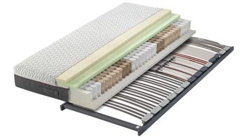 Matratzen-Set Interliving aus Stoff in Weiß Interliving Matratzen-Set 1918 - Taschenfederkernmatratze Härtegrad 2 - Liegefläche ca. 100 x 200 cm