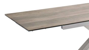 Auszugtisch Mca furniture aus Keramik in Holzfarben Auszugtisch Nagano Barrique & Edelstahl – ca. 160 - 240 x 90 cm