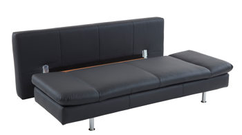 Schlafsofa comfortmaster besser sitzen, liegen, leben aus Leder in Anthrazit Comfortmaster Schlafsofa Mia anthrazitfarbenes Leder 12-1220 & Chromfüße - Breite ca. 200 cm