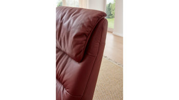 Relaxsessel comfortmaster besser sitzen, liegen, leben aus Leder in Rot Comfortmaster Fernsehsessel 9720 rossofarbenes LongLife-Rusticaleder  & edelstahlfarbener Tellerfuß