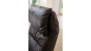 Relaxsessel comfortmaster besser sitzen, liegen, leben aus Leder in Schwarz Comfortmaster Fernsehsessel 9720 teerfarbenes LongLife-Rusticaleder  & edelstahlfarbener Tellerfuß