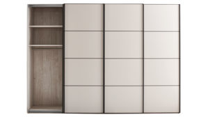 Kleiderschrank Wiemann | oeseder aus Holz in Weiß Kleiderschrankprogramm Phoenix – Kleiderschrank Champagner & Schiefer - vier Türen, Breite ca. 330 cm