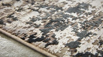 Webteppich Interliving aus Mischgewebe in Grau Interliving Teppich Serie L-8600 Grau-Creme 912 – ca. 67 x 130 cm