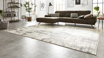 Webteppich Interliving aus Mischgewebe in Grau Interliving Teppich Serie L-8600 Grau-Creme 912 – ca. 160 x 230 cm