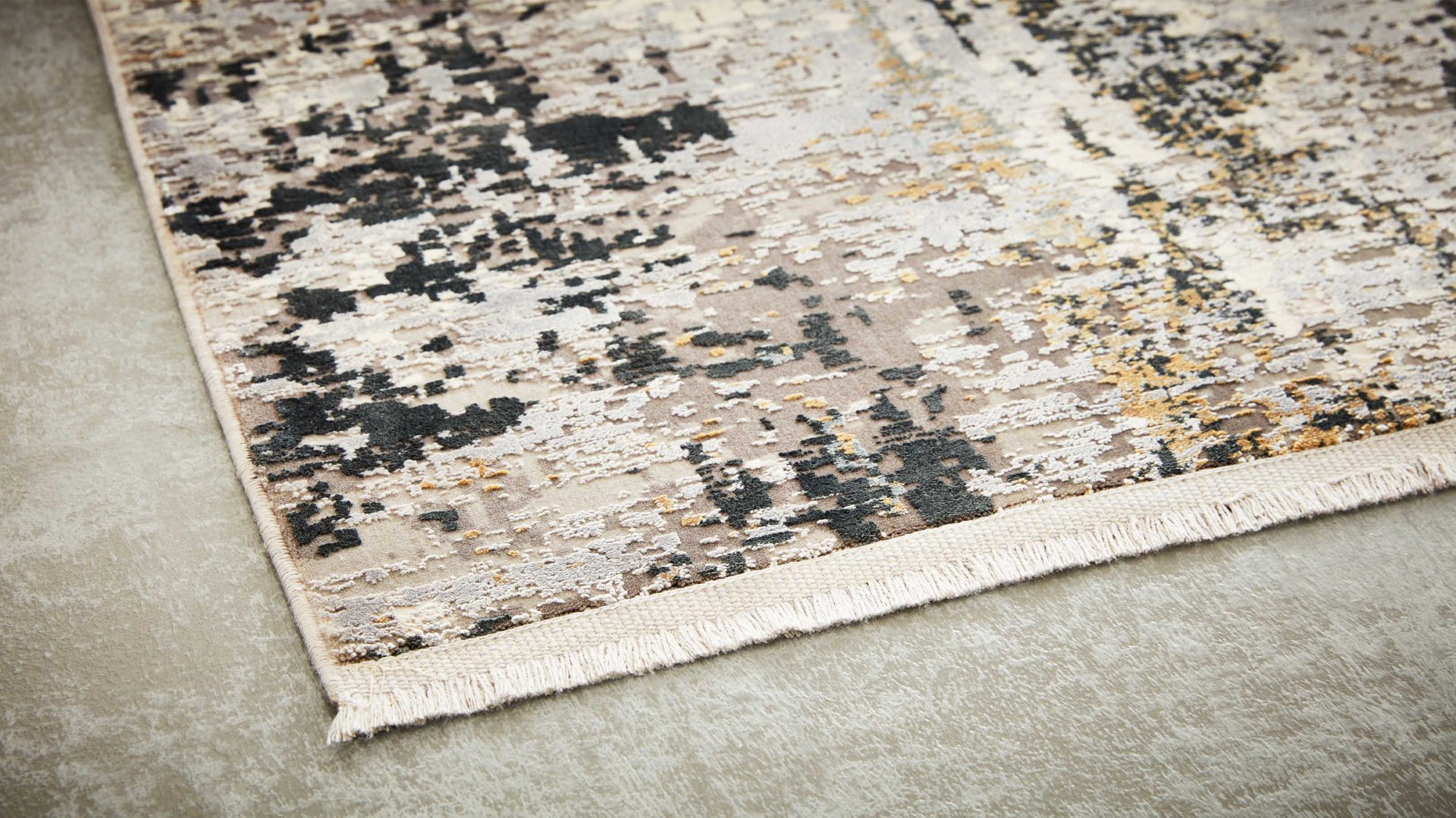 Webteppich Interliving aus Mischgewebe in Grau Interliving Teppich Serie L-8600 Grau-Creme 912 – ca. 140 x 200 cm