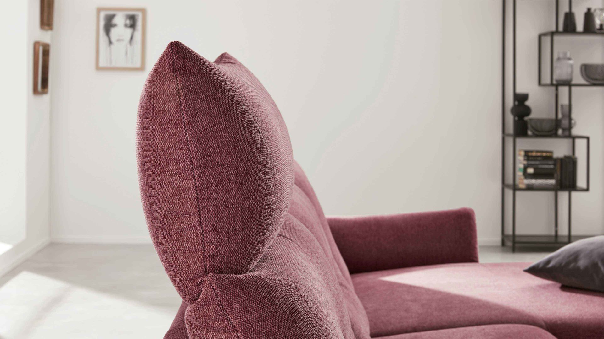 Kopfstütze Interliving aus Stoff in Pink Interliving Sofa Serie 4400 - Kopfstütze pastellvioletter Bezug GCP 8 - Breite ca. 102 cm