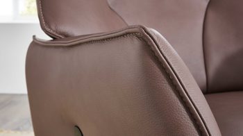 Relaxsessel comfortmaster besser sitzen, liegen, leben aus Leder in Braun Comfortmaster 7937 - Relaxsessel kokosfarbenes Leder Rustika & Edelstahl-Sternfuß