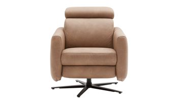Relaxsessel comfortmaster besser sitzen, liegen, leben aus Leder in Hellbraun Comfortmaster 7180 - Relaxsessel 23L44 manuell - wüstenfarbenes LongLife-Leder & anthrazitfarbener Sternfuß