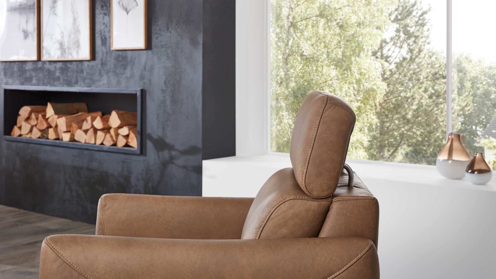 Relaxsessel comfortmaster besser sitzen, liegen, leben aus Leder in Hellbraun Comfortmaster 7180 - Relaxsessel 23L44 manuell - wüstenfarbenes LongLife-Leder & anthrazitfarbener Sternfuß