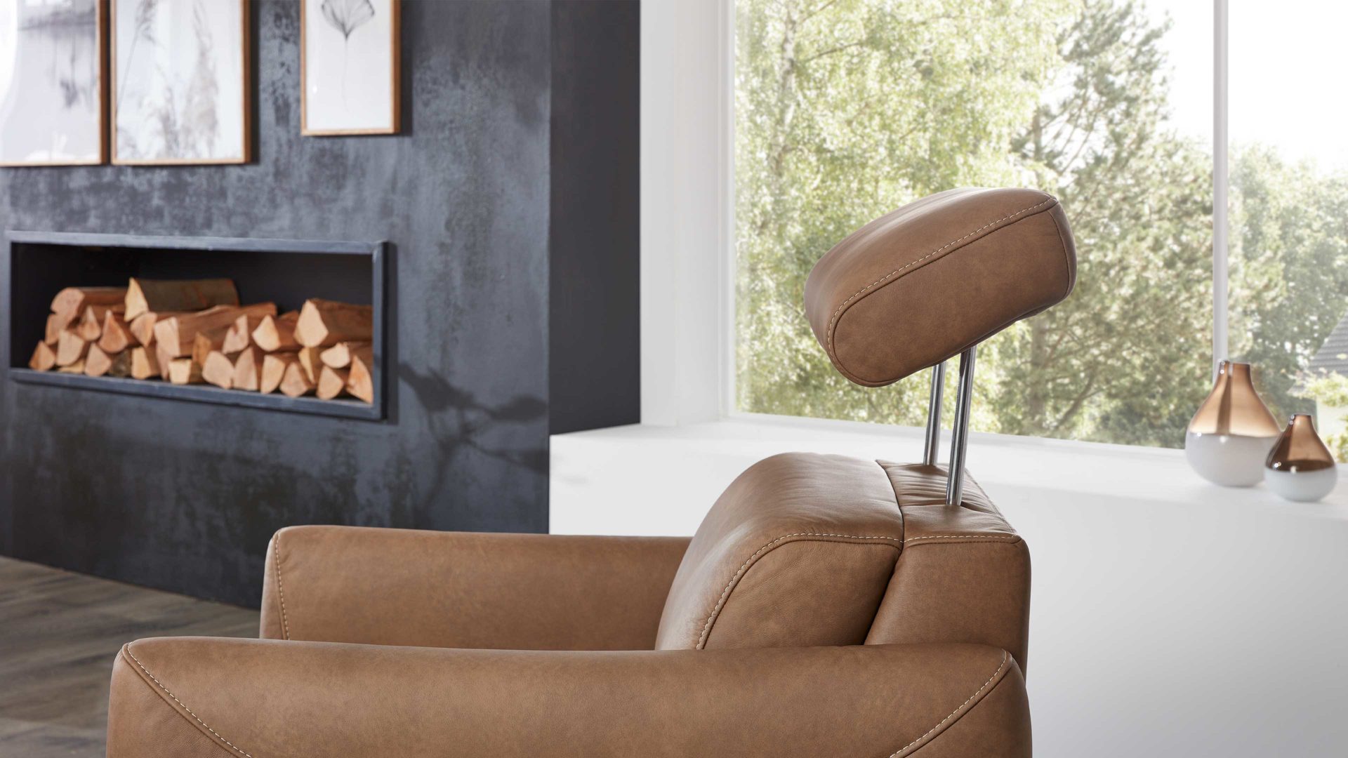 Relaxsessel comfortmaster besser sitzen, liegen, leben aus Leder in Hellbraun Comfortmaster 7180 - Relaxsessel 23L44 manuell - wüstenfarbenes LongLife-Leder & anthrazitfarbener Sternfuß