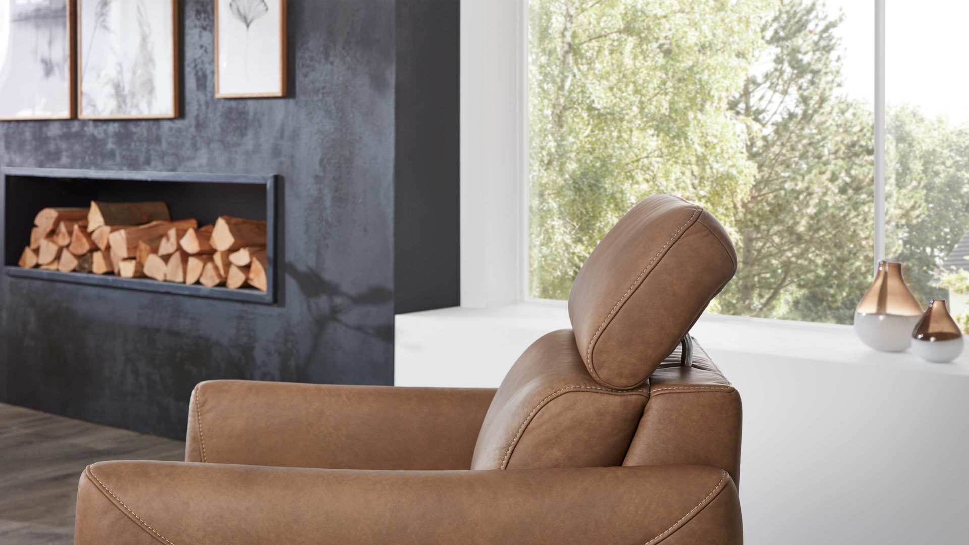 Relaxsessel comfortmaster besser sitzen, liegen, leben aus Leder in Hellbraun Comfortmaster 7180 - Relaxsessel 23L44 manuell - wüstenfarbenes LongLife-Leder & anthrazitfarbener Sternfuß