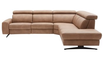 Ecksofa comfortmaster besser sitzen, liegen, leben aus Leder in Hellbraun Comfortmaster 1180 Spektra - Ecksofa wüstenfarbenes LongLife-Leder - Stellfläche ca. 280 x 239 cm