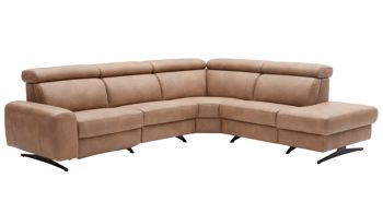 Ecksofa comfortmaster besser sitzen, liegen, leben aus Leder in Hellbraun Comfortmaster 1180 Spektra - Ecksofa wüstenfarbenes LongLife-Leder - Stellfläche ca. 280 x 239 cm
