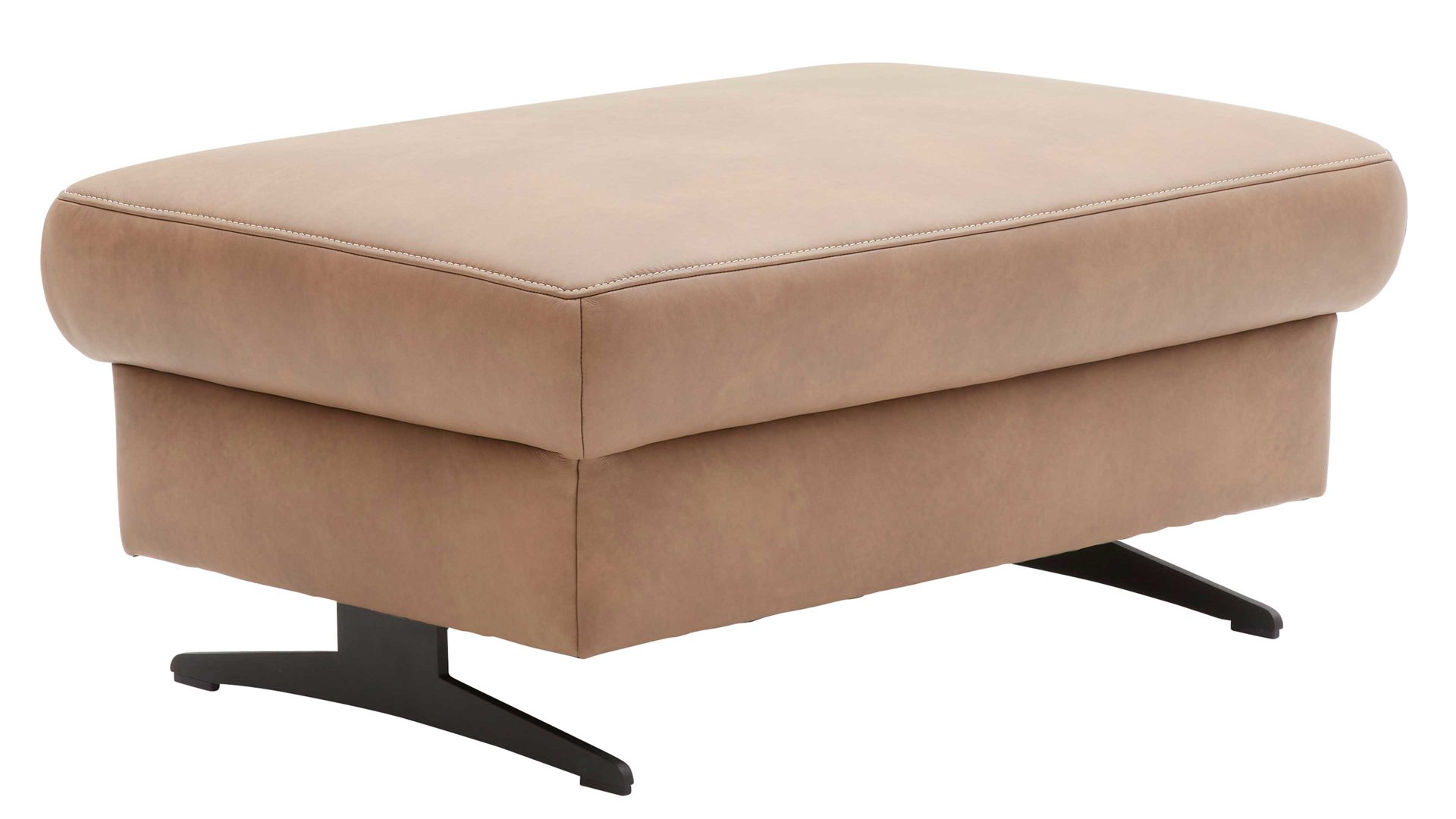 Polsterhocker comfortmaster besser sitzen, liegen, leben aus Leder in Hellbraun Comfortmaster 1180 - Hocker 302E wüstenfarbenes LongLife-Leder - ca. 100 x 65 cm