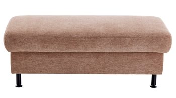 Polsterhocker modulmaster aus Stoff in Orange Modulmaster MM-ZE1129 - XXL-Hocker sienafarbener Webstoff Famosa & schwarze Füße - ca. 132 x 68 cm