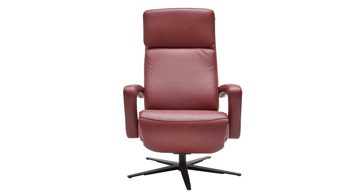 Relaxsessel Interliving aus Leder in Dunkelrot Interliving Sessel Serie 4541 – Relaxsessel F motorisch - barolofarbenes LongLife-Leder Rodeo & Sternfuß V4S