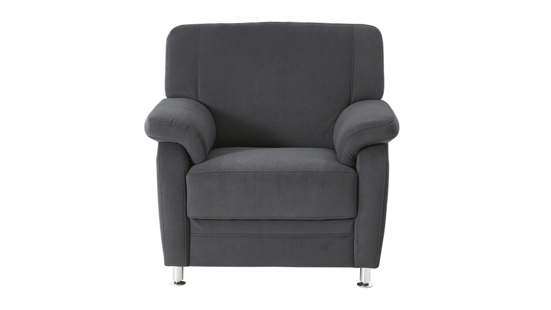 Polstersessel modulmaster aus Stoff in Anthrazit Modulmaster MM-ZE1004 - Polstersessel anthrazitfarbener CleverCleanbezug & Chromfüße