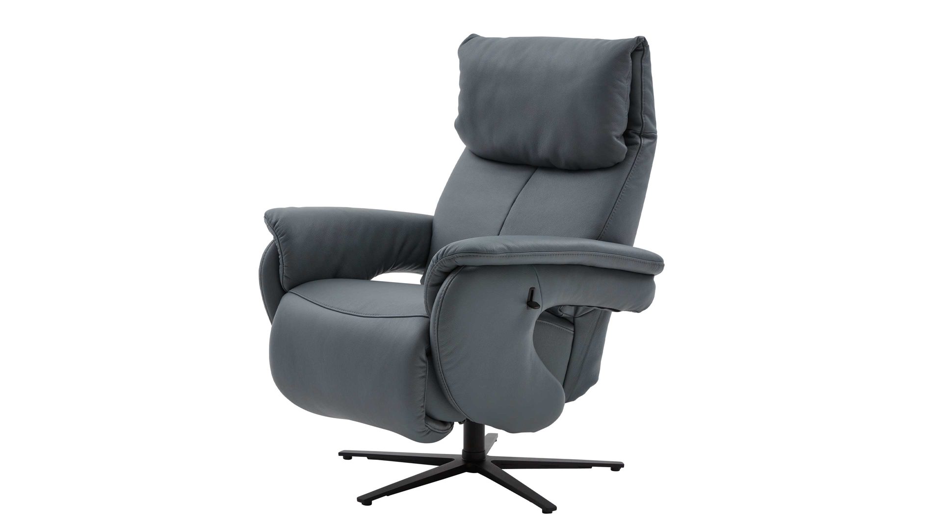 Relaxsessel comfortmaster besser sitzen, liegen, leben aus Leder in Blau Comfortmaster 7304 - Easy-Swing-Sessel 31V blaues LongLife-Leder Rustika & Sternfuß