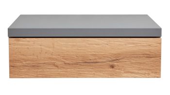 Nachtkommode Interliving aus Holz in Dunkelgrau Interliving Schlafzimmer Serie 1025 – Hängekonsole rechts, eine Schublade - Graphit & Balkeneiche gehackt