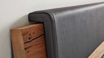 Kopfstütze Interliving aus Stoff in Dunkelgrau Interliving Schlafzimmer Serie 1025 – Kopfteilpolster-Set 530448 Länge ca. 72 cm - graphitfarbenes Kunstleder