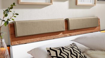 Kopfstütze Interliving aus Stoff in Beige Interliving Schlafzimmer Serie 1025 – Kopfteilpolster-Set 530548 Länge ca. 72 cm - taupefarbenes Kunstleder
