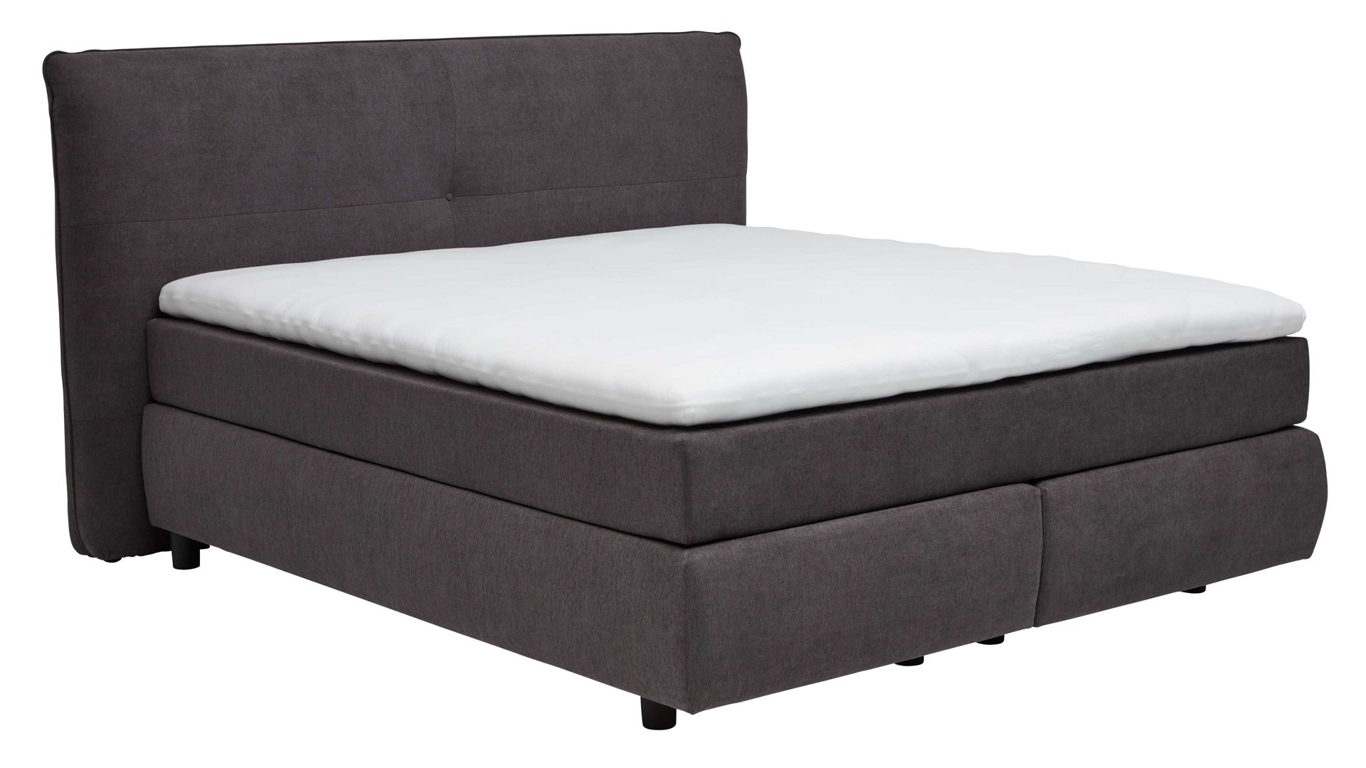 Boxspringbett Interliving aus Stoff in Dunkelgrau Interliving Bettsystem Serie 1414 - Boxspringbett dunkelgrauer Stoffbezug ENF 09 - Liegefläche ca. 180 x 200 cm