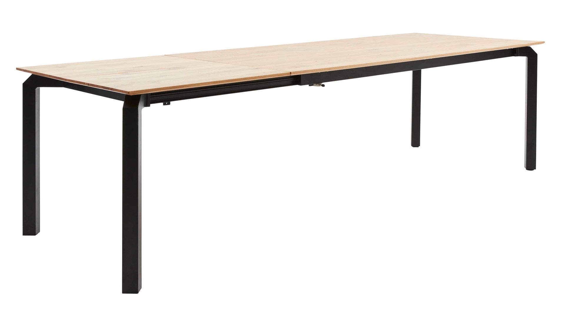 Auszugtisch Interliving aus Holz in Holzfarben Interliving Esszimmer Serie 5111 – Auszugtisch 6813-79 Charakter-Eiche & schwarzes Eisen – ca. 180-260 x 100 cm