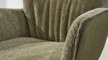 Polsterstuhl Interliving aus Stoff in Grün Interliving Esszimmer Serie 5111 – Schalensessel 9022-04 grüne Bezugkombi 955 & schwarzes Eisen