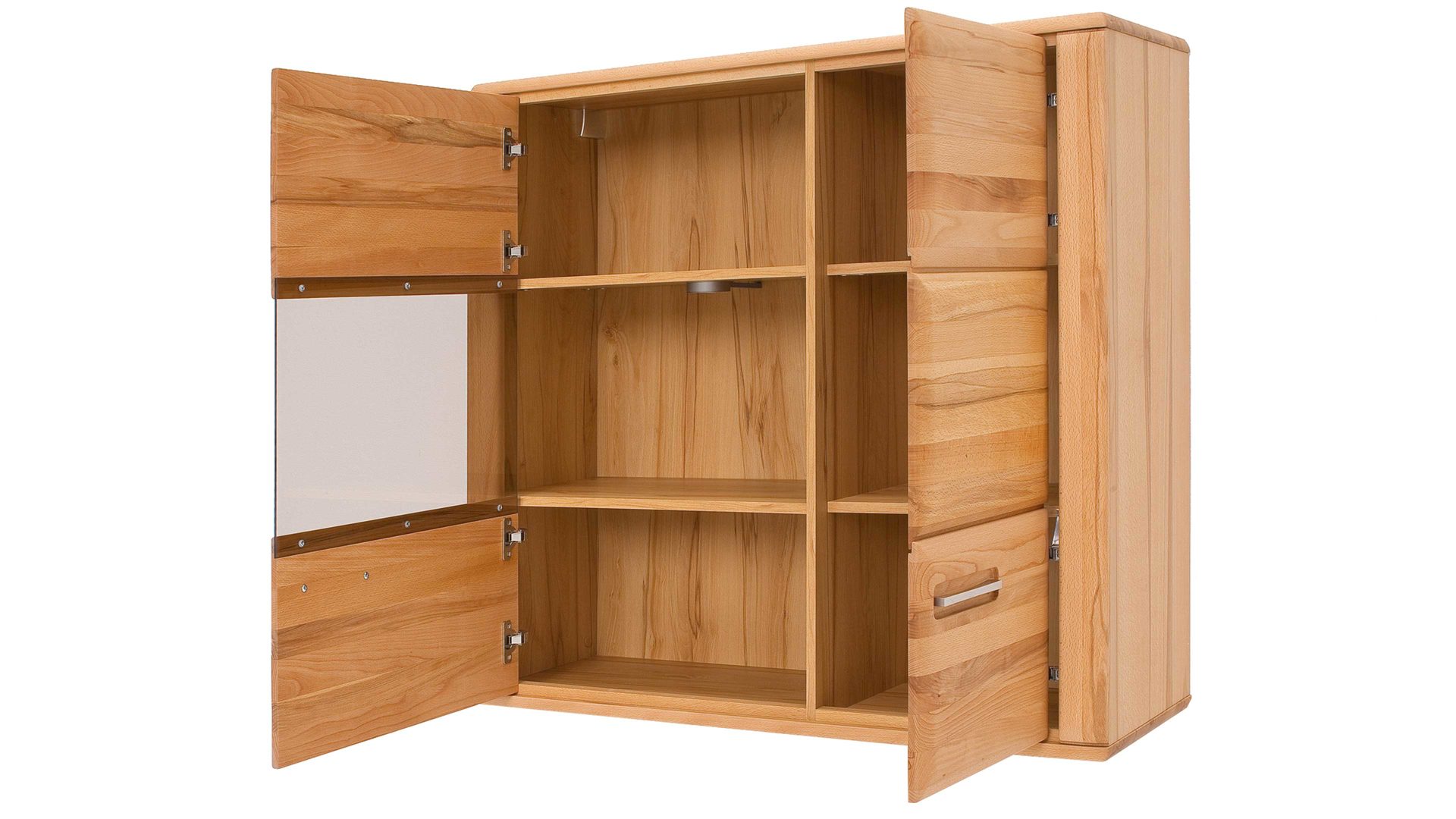Hängeschrank Mca furniture aus Holz in Holzfarben Wohnprogramm Sena - Hängevitrine geölte Kernbuche – zwei Türen