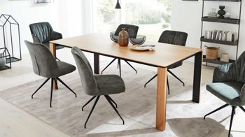 Auszugtisch Interliving aus Holz in Holzfarben Interliving Esszimmer Serie 5110 - Auszugtisch T0701 Eiche natur - ca. 200 - 300 x 100 cm