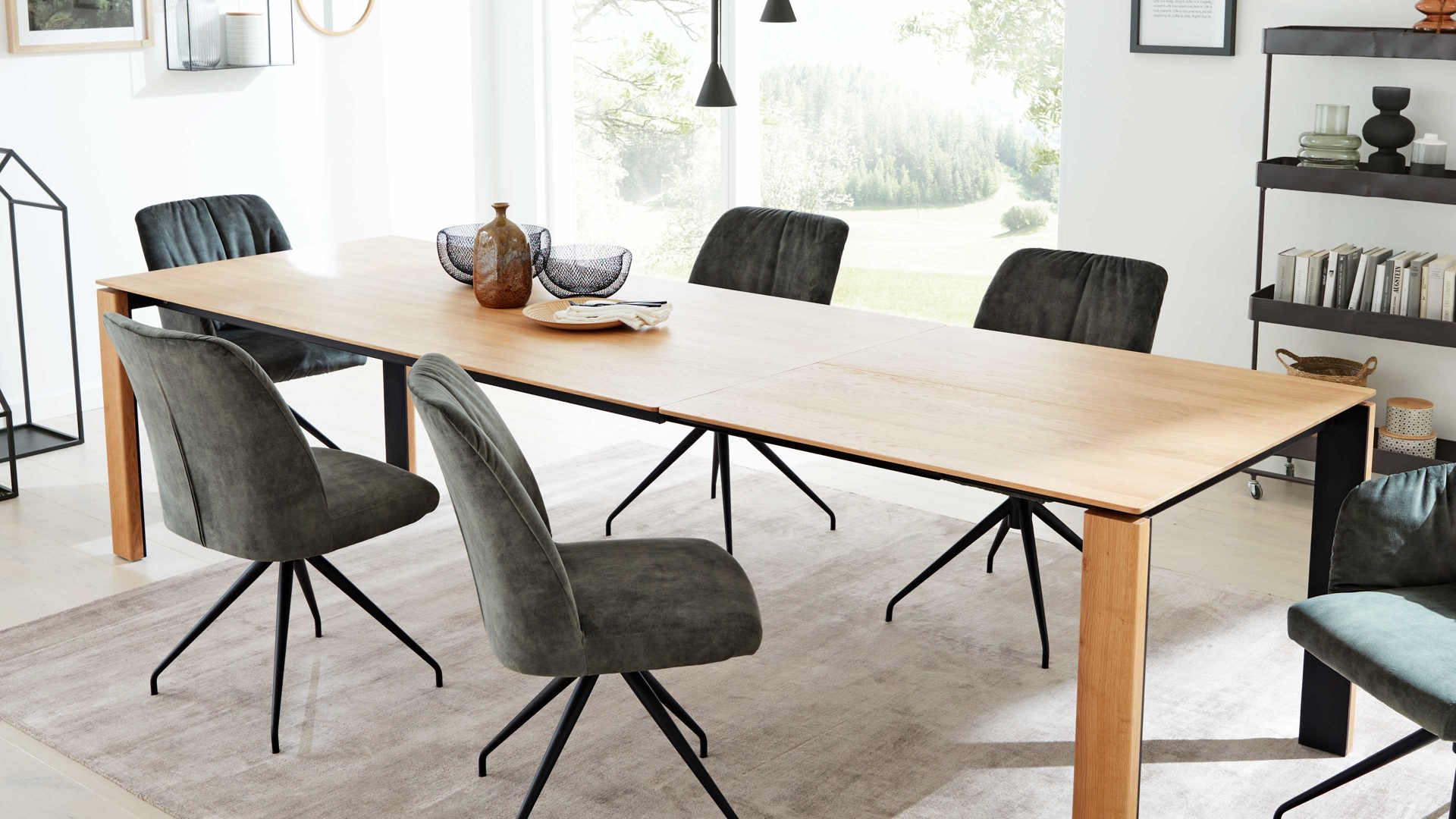 Auszugtisch Interliving aus Holz in Holzfarben Interliving Esszimmer Serie 5110 - Auszugtisch T0701 Eiche natur - ca. 200 - 300 x 100 cm