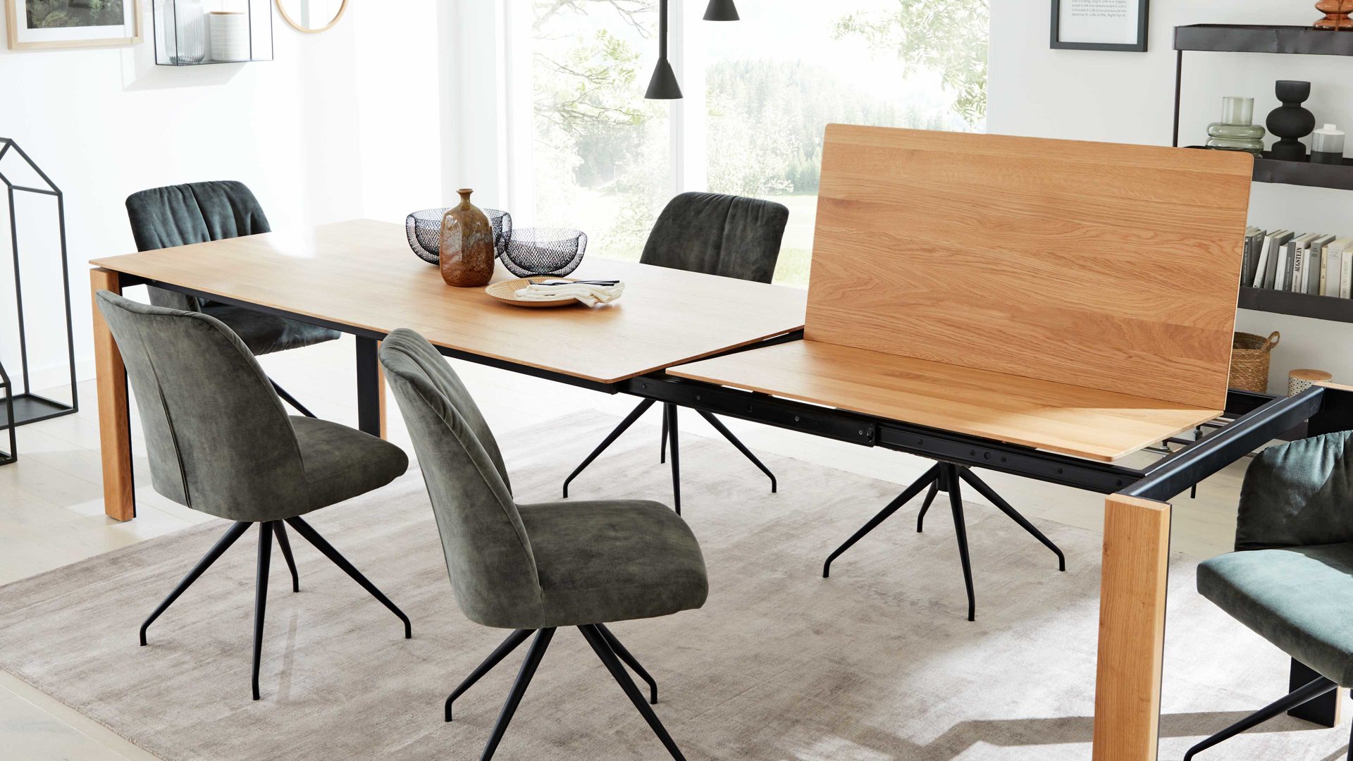 Auszugtisch Interliving aus Holz in Holzfarben Interliving Esszimmer Serie 5110 - Auszugtisch T0701 Eiche natur - ca. 200 - 300 x 100 cm